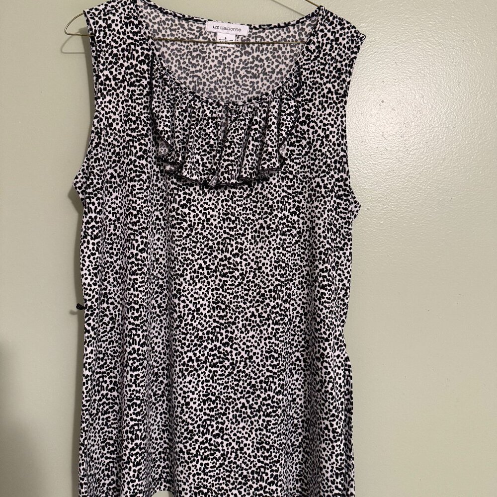 Liz Claiborne Animal Print Sleeveless Blouse, size L